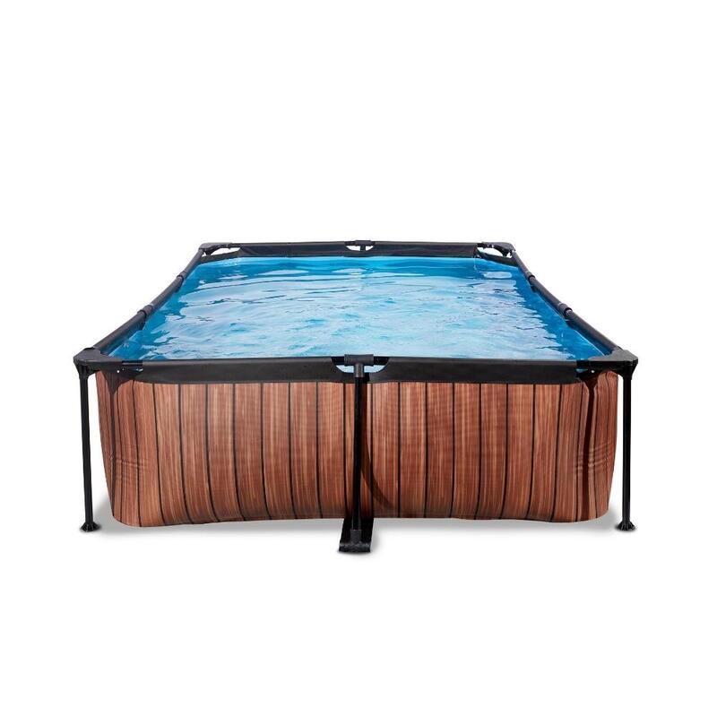 EXIT Wood Pool 300x200x65cm mit Filterpumpe - Braun