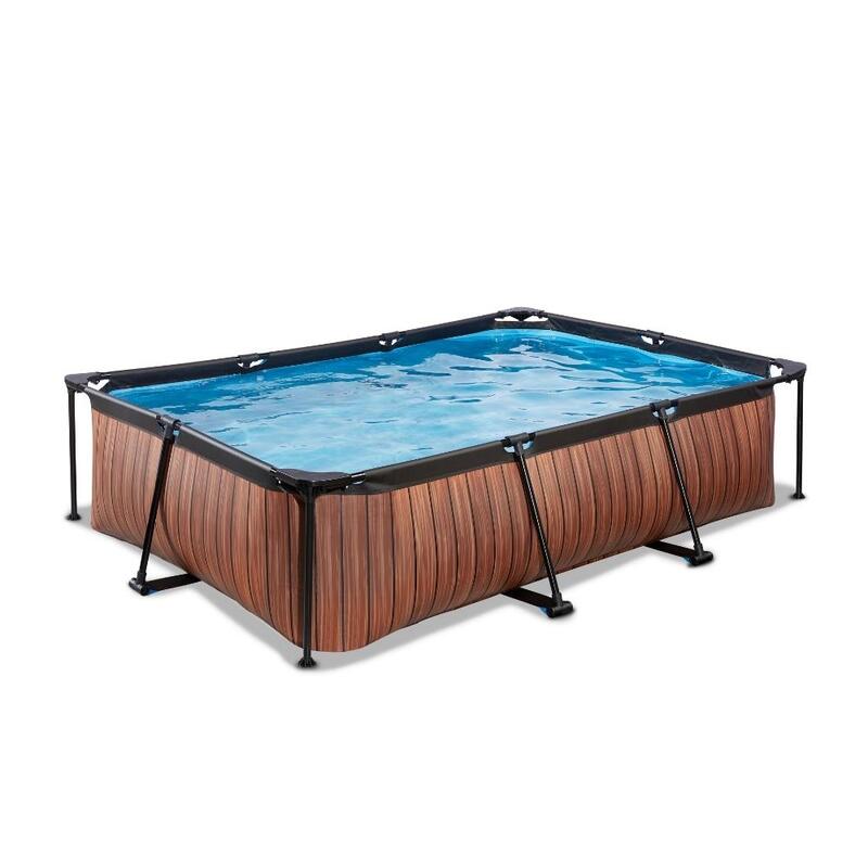 Zwembad - EXIT Wood zwembad 300x200x65cm met filterpomp - bruin