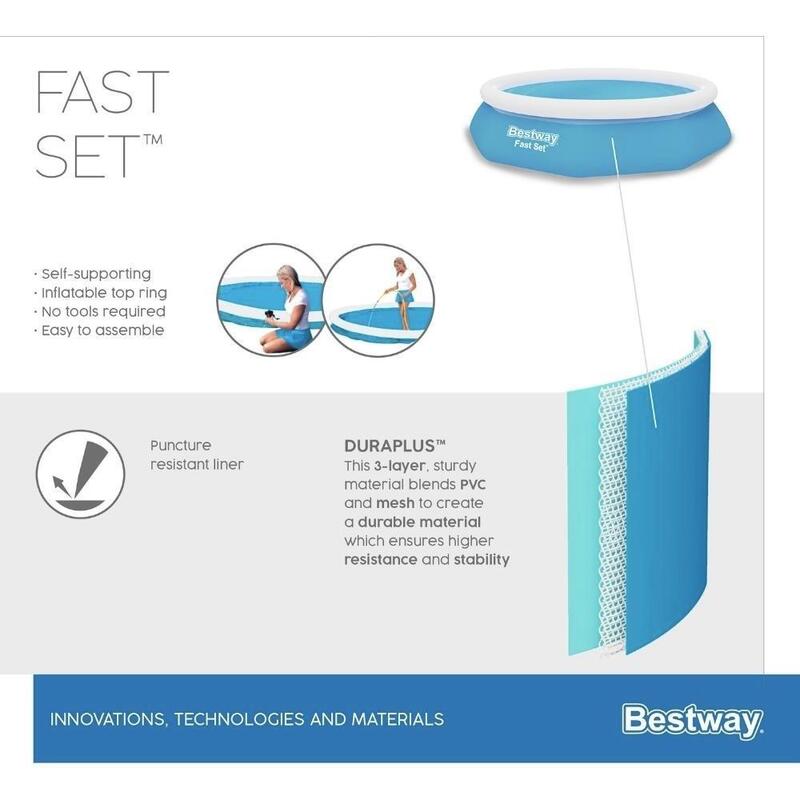 Bestway - Fast Set - Piscine gonflable - 305x66 cm - Ronde