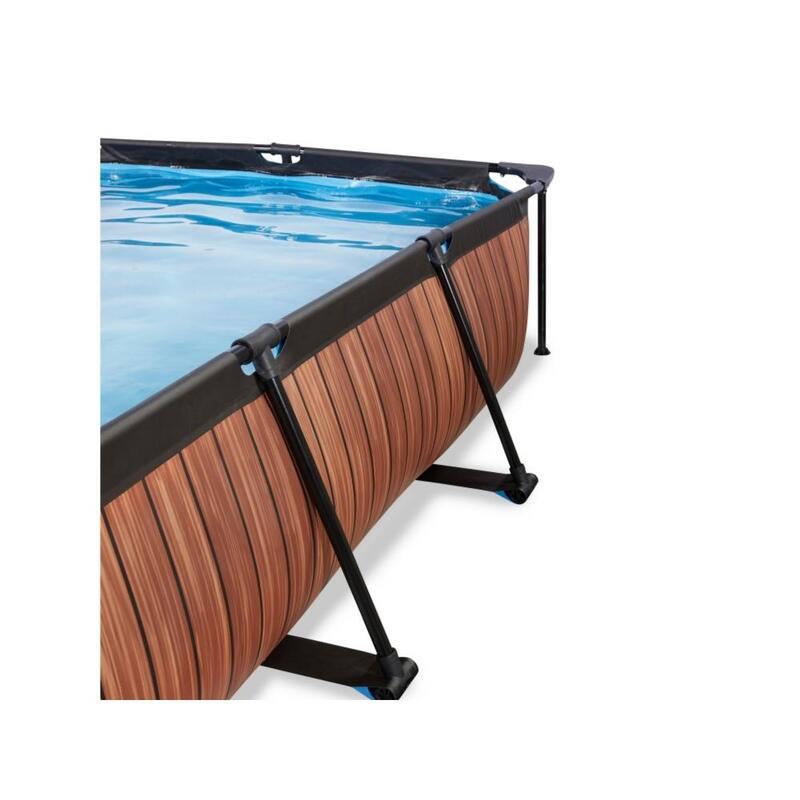 Zwembad - EXIT Wood zwembad 300x200x65cm met filterpomp - bruin