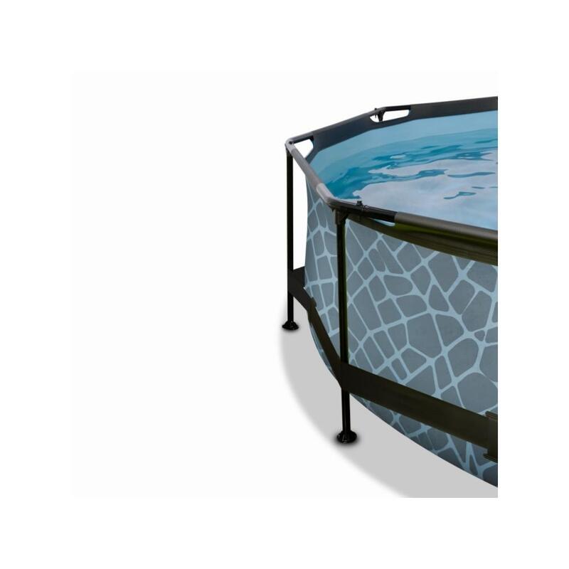 EXIT Zwembad Stone Grey - Frame Pool ø360x76cm - Inclusief accessoires