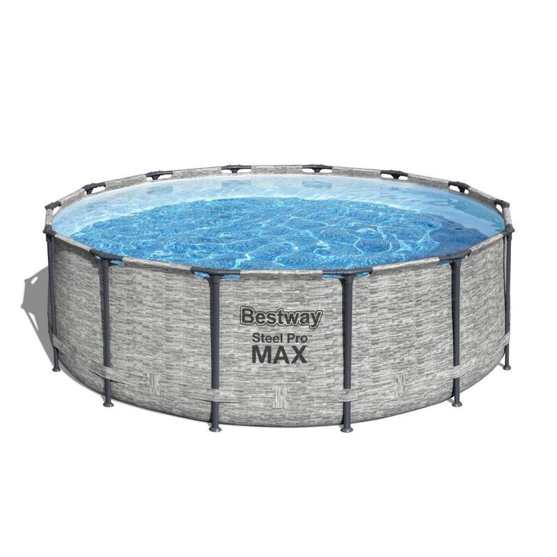 Bestway Steel Pro Max zwembad set rond steenprint Ø 427 x 122 cm