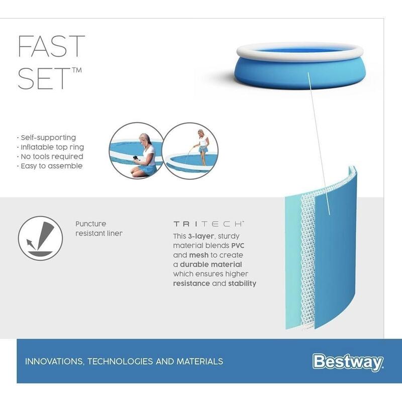 Bestway - Fast Set - Opblaasbaar zwembad - 244x61 cm - Rond