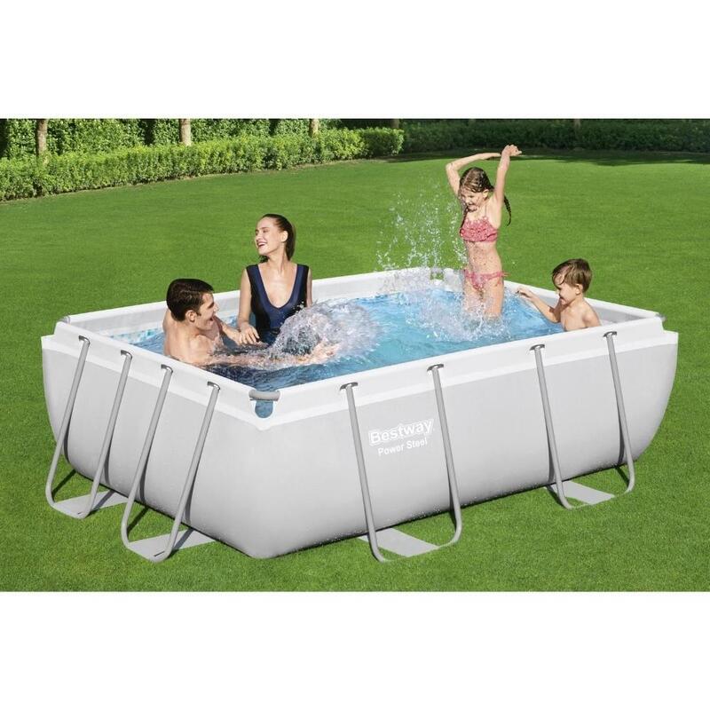 Bestway Ensemble de piscine Power Steel Rectangulaire 282x196x84 cm