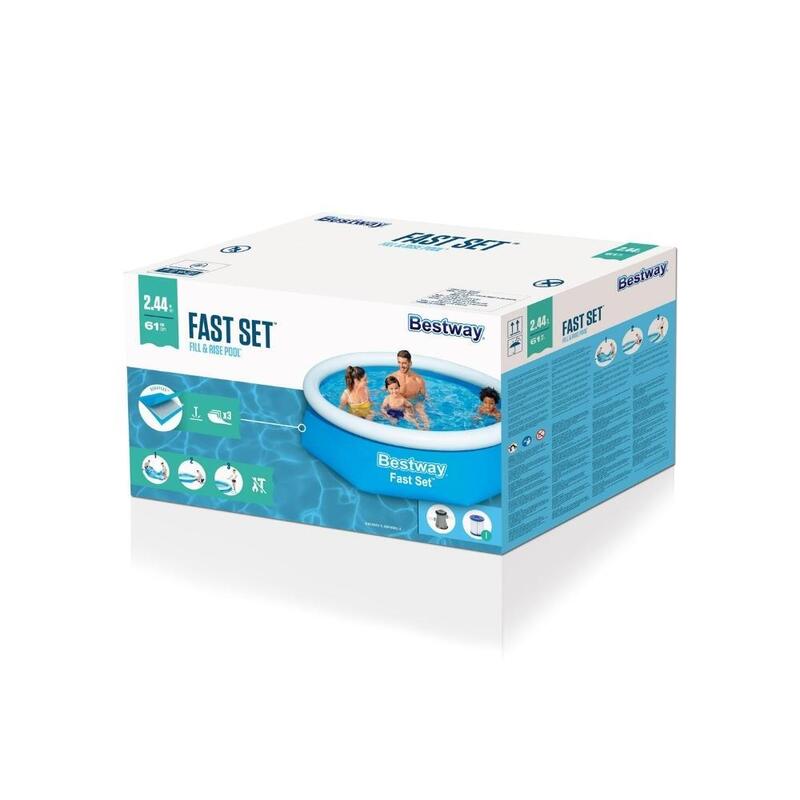 Bestway - Fast Set - Aufblasbarer Pool mit Filterpumpe - 244x61 cm - Rund