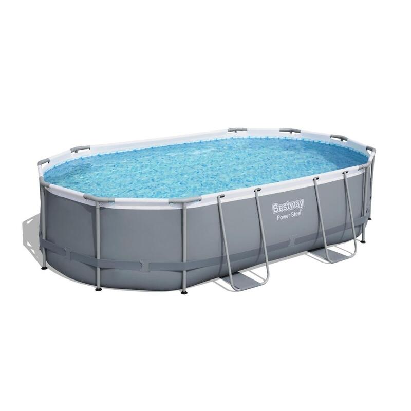 488 x 305 x 107 cm Bestway Power Steel Kit Piscine Ovale