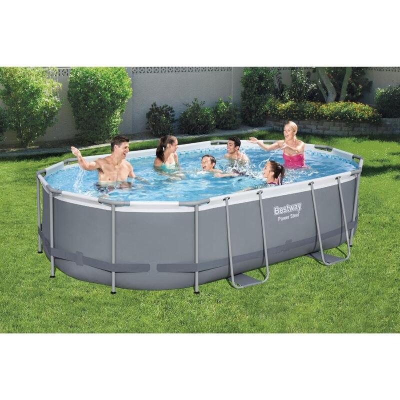 488 x 305 x 107 cm Bestway Power Steel Kit Piscine Ovale