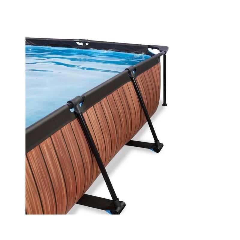 Zwembad - EXIT Wood zwembad 220x150x65cm met filterpomp - bruin