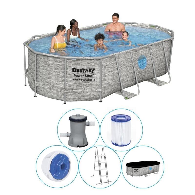 Bestway Ensemble de piscine Power Steel 427x250x100 cm