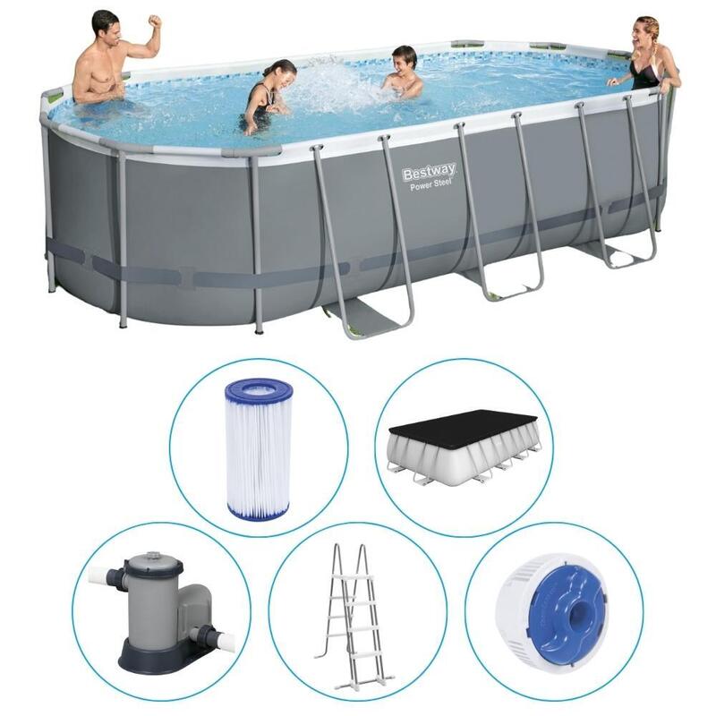 549 x 274 x 122 cm Bestway Power Steel Kit Piscine Ovale