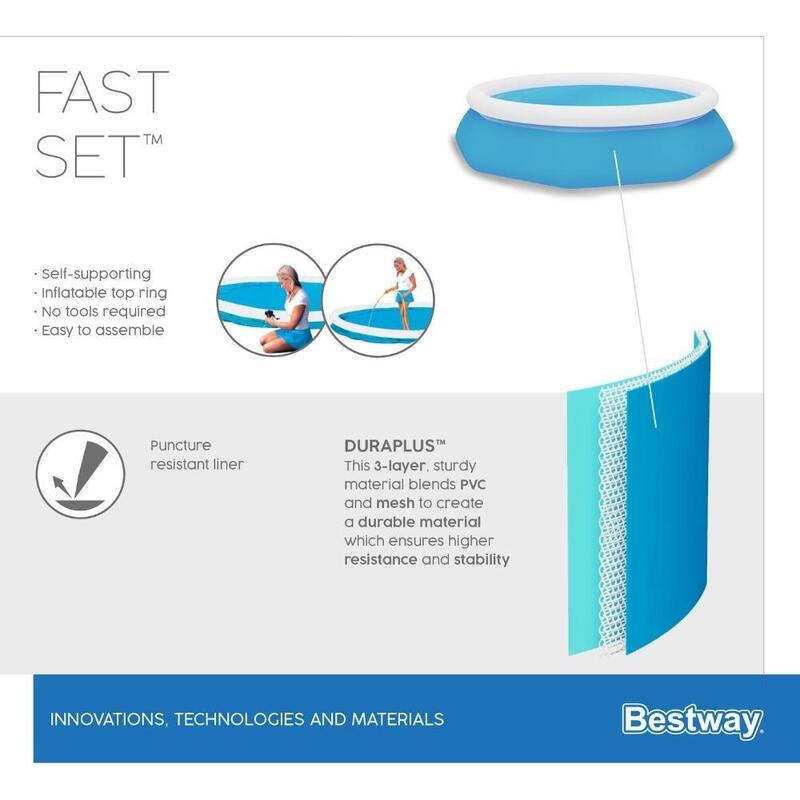 Bestway - Fast Set - Piscine gonflable - 305x76 cm - Ronde
