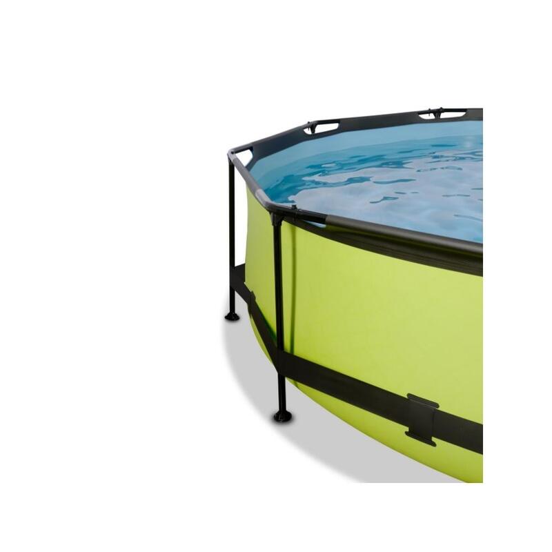 EXIT Piscine Lime - Frame Pool ø360x76cm - Accessoires inclus