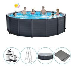 Intex - Graphite Gray Panel - Piscine avec accessoires - 478x124 cm