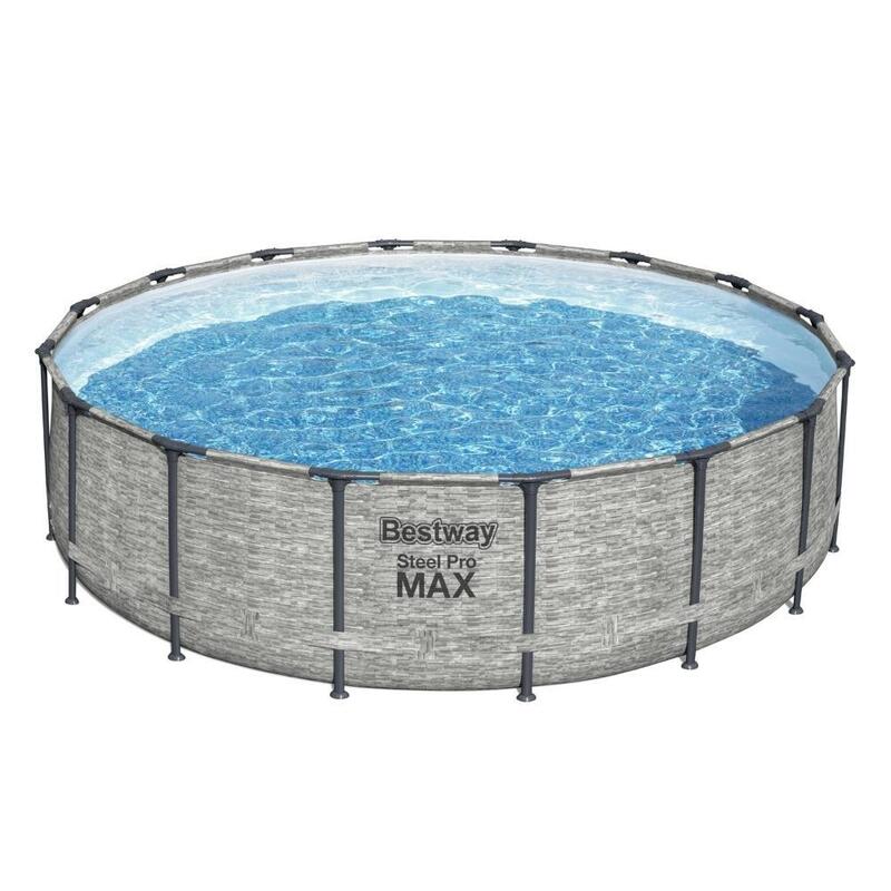 Bestway Steel Pro Max zwembad set rond steenprint Ø 488 x 122 cm