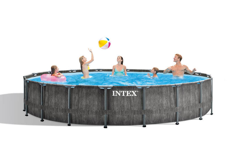 Intex Piscine Prism Frame Greywood- Forfait Piscine - 549x122 cm