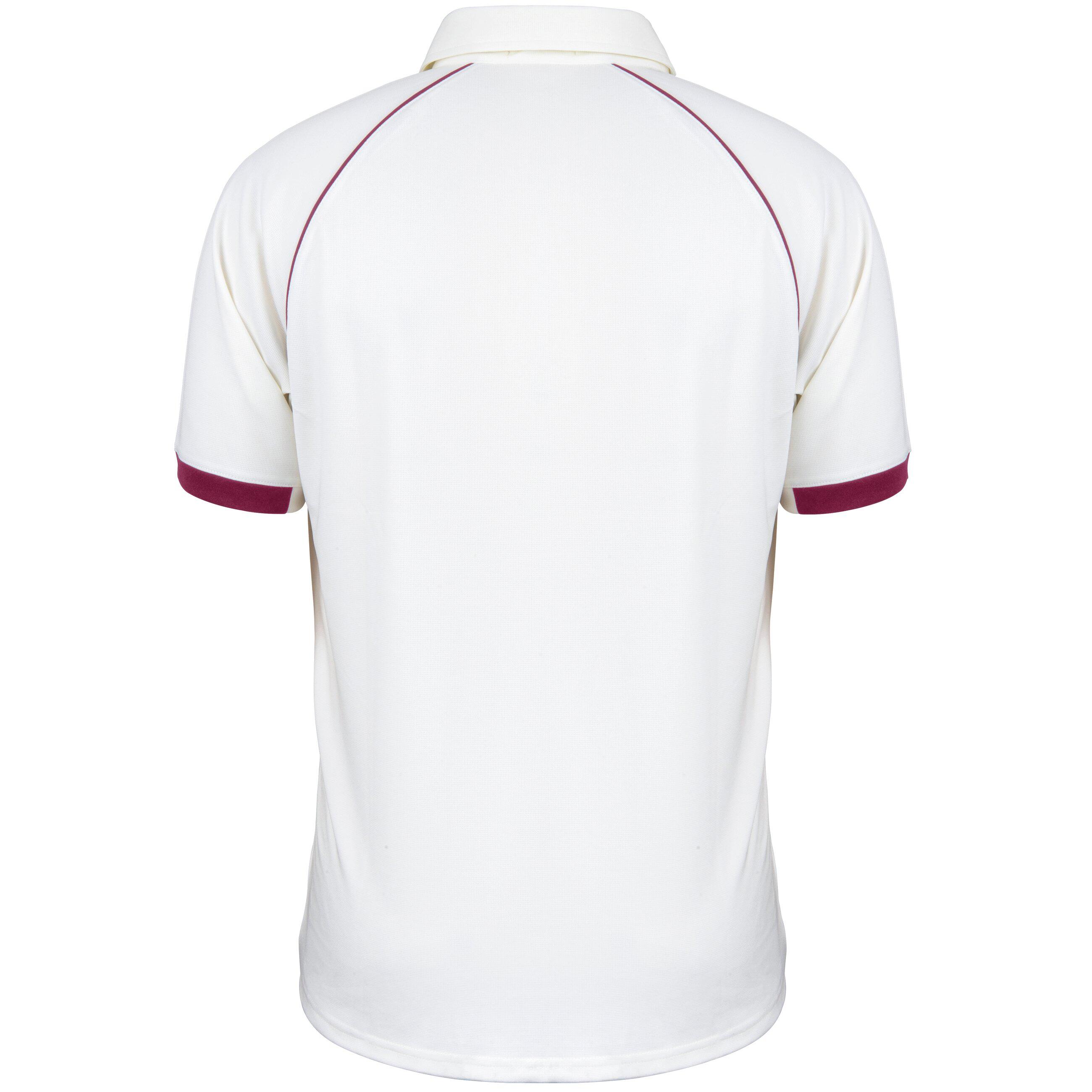 Matrix V2 S/S Playing Shirt,Ivory/Maroon,Junior 1/5