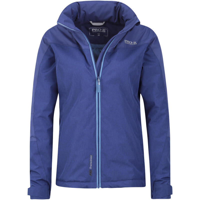 Outdoorjas Liane dames polyester blauw maat 36