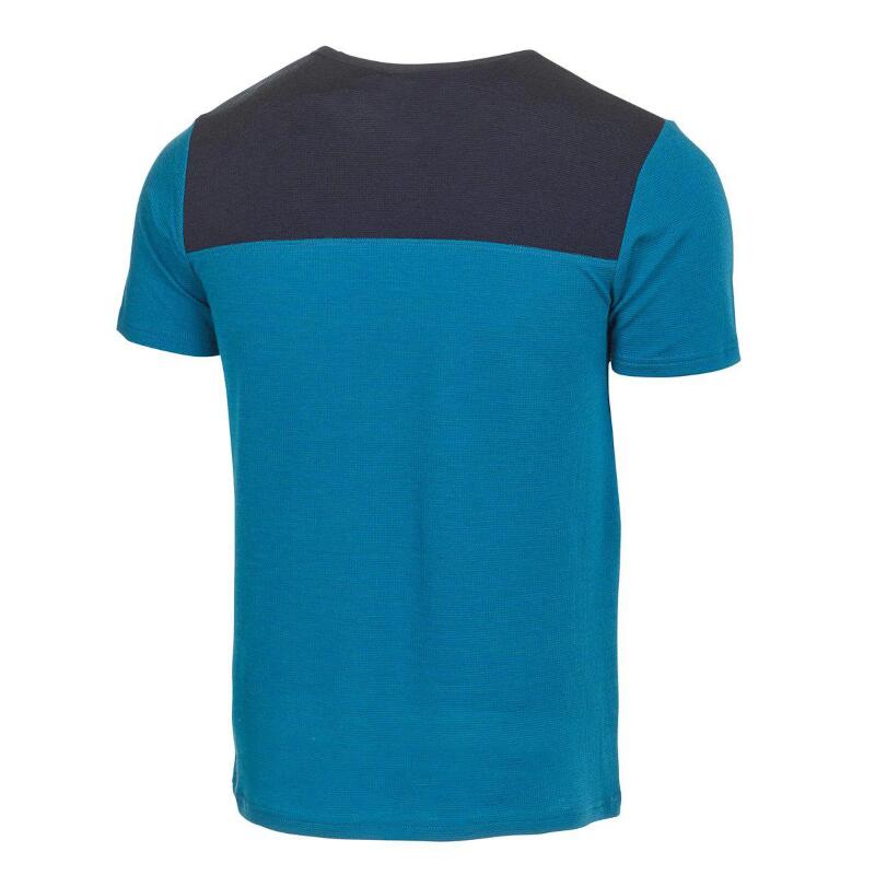 T-shirt Kian SS Electric voor heren van Merino en Tencel - Blauw