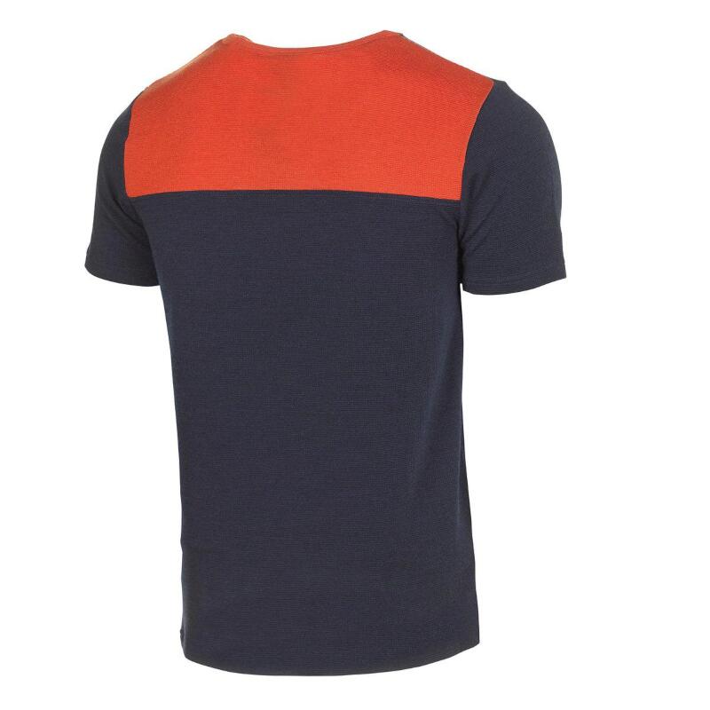 T-shirt Kian SS Navy pour homme en Mérinos et Tencel - Bleu