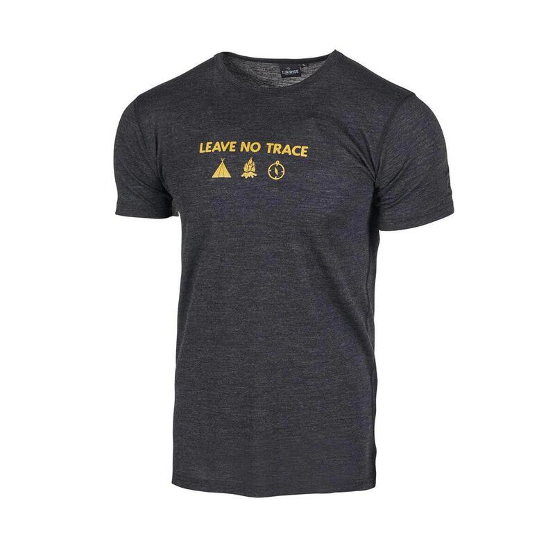 T-shirt Agaton Trace pour homme - 100% laine mérinos - Gris