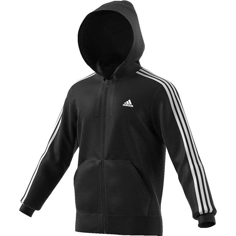 Sudadera adidas Performance Essential 3S Fz, Negro, Hombre