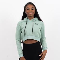 Sweat à capuche court Femme - Vert