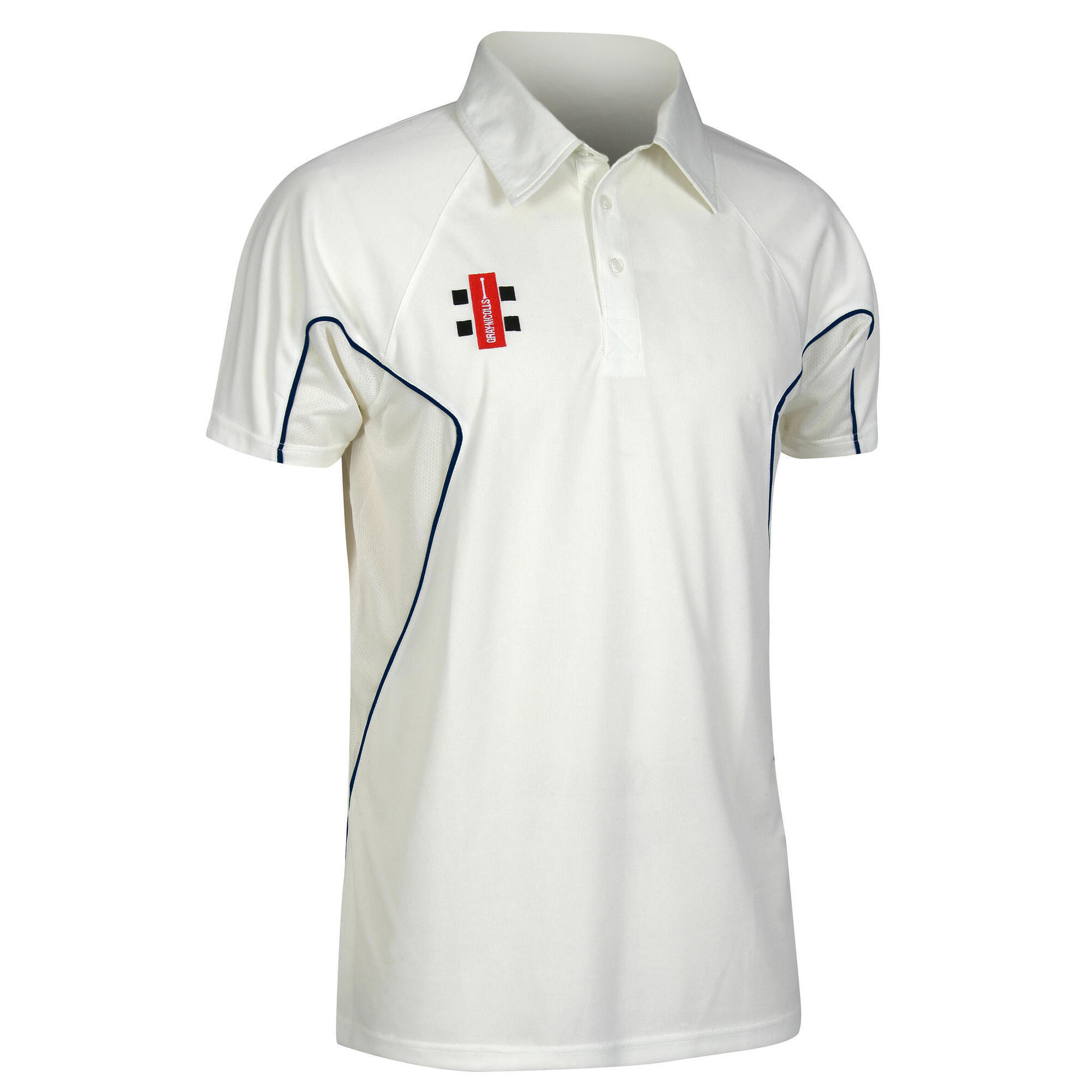 GRAY-NICOLLS Storm Short Sleeve Shirt,  Ivory / Navy