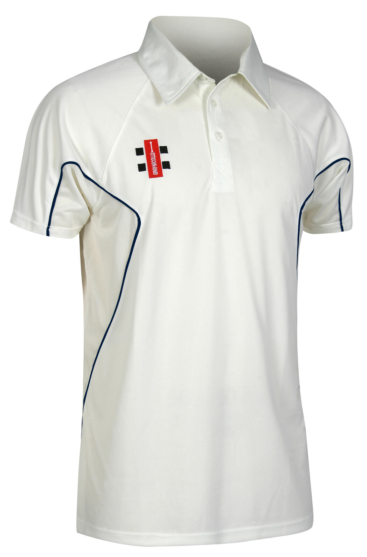 GRAY-NICOLLS Storm Short Sleeve Shirt,  Ivory / Navy