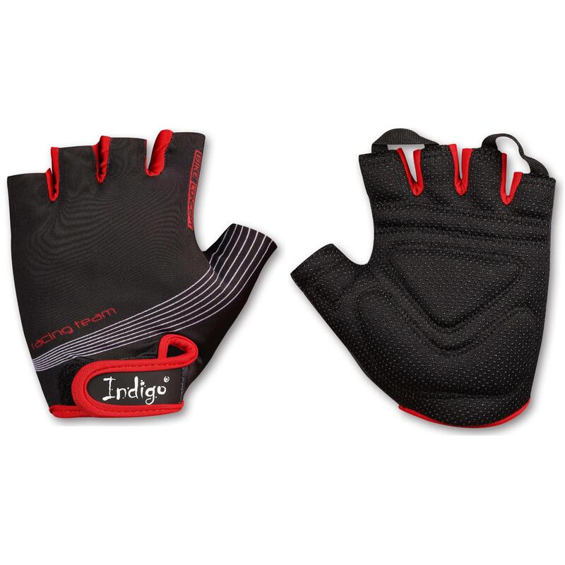 Guantes Fitness- Ciclismo INDIGO Negro- Rojo Talle S