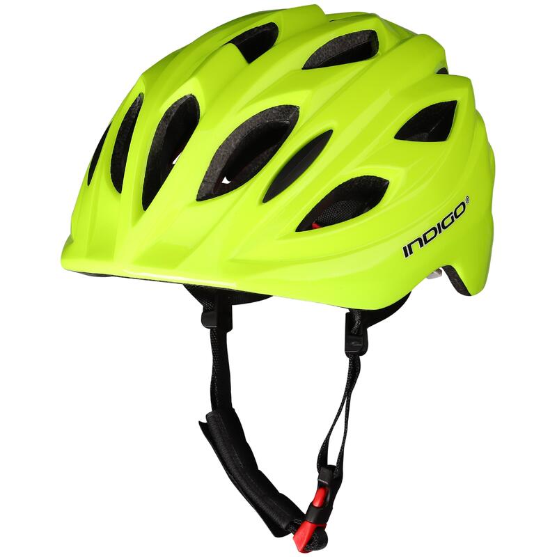 Casco de Bicicleta Adulto con Ventilación INDIGO 55-61 cm  Blanco-Amarillo-Negro