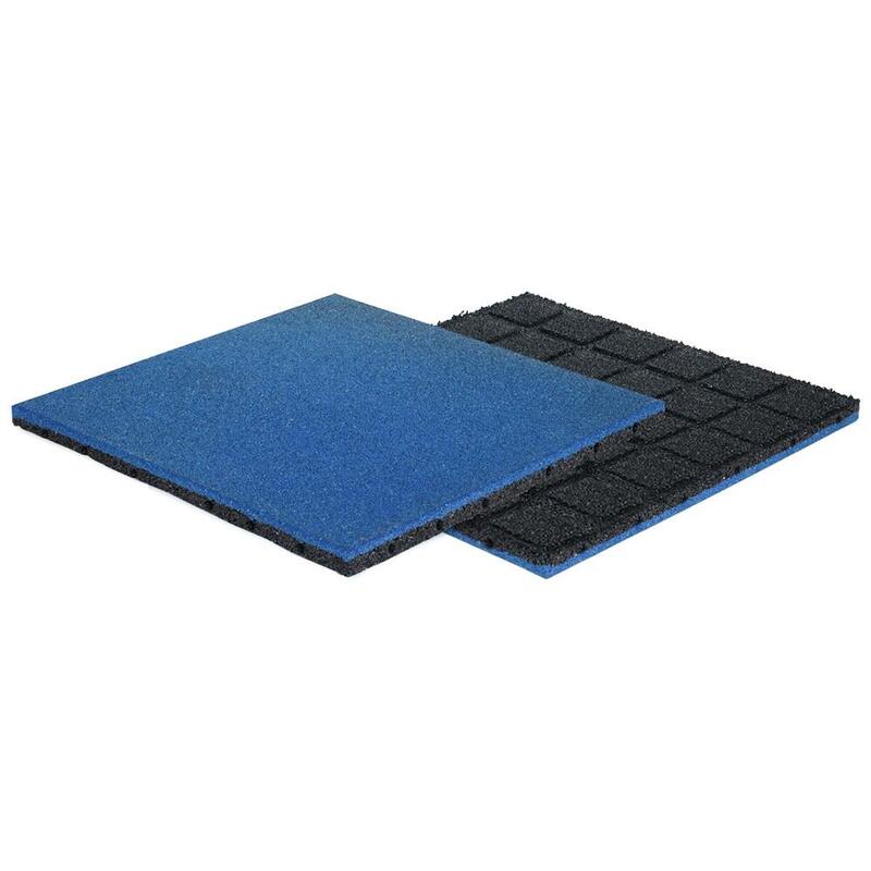 Suelo de Gimnasio. Loseta de Caucho 50x50x20mm (AZUL). Pack 4