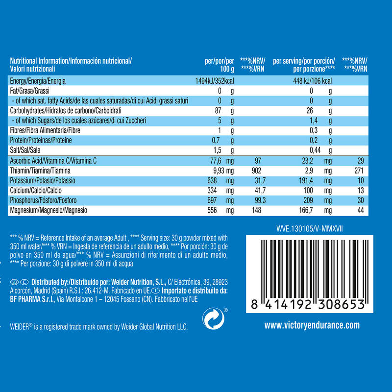 ISO Carbo - 900g Naranja de Victory Endurance