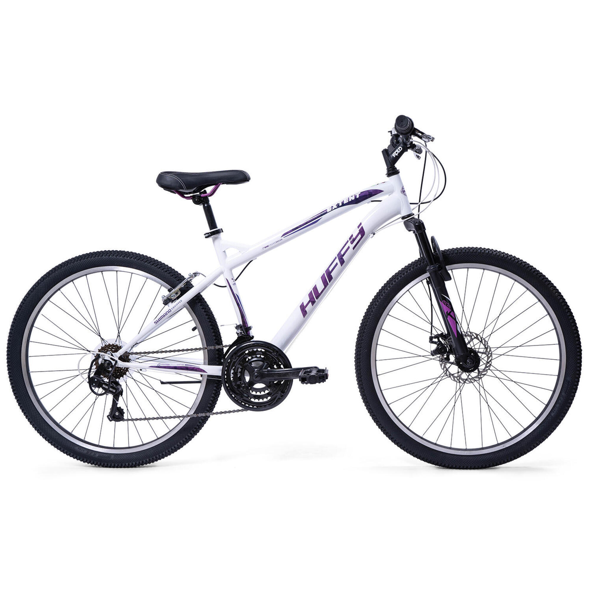 Huffy Extent 26 Inch Womens Hardtail Mountain Bike White and Purple 18 Speed 2/5