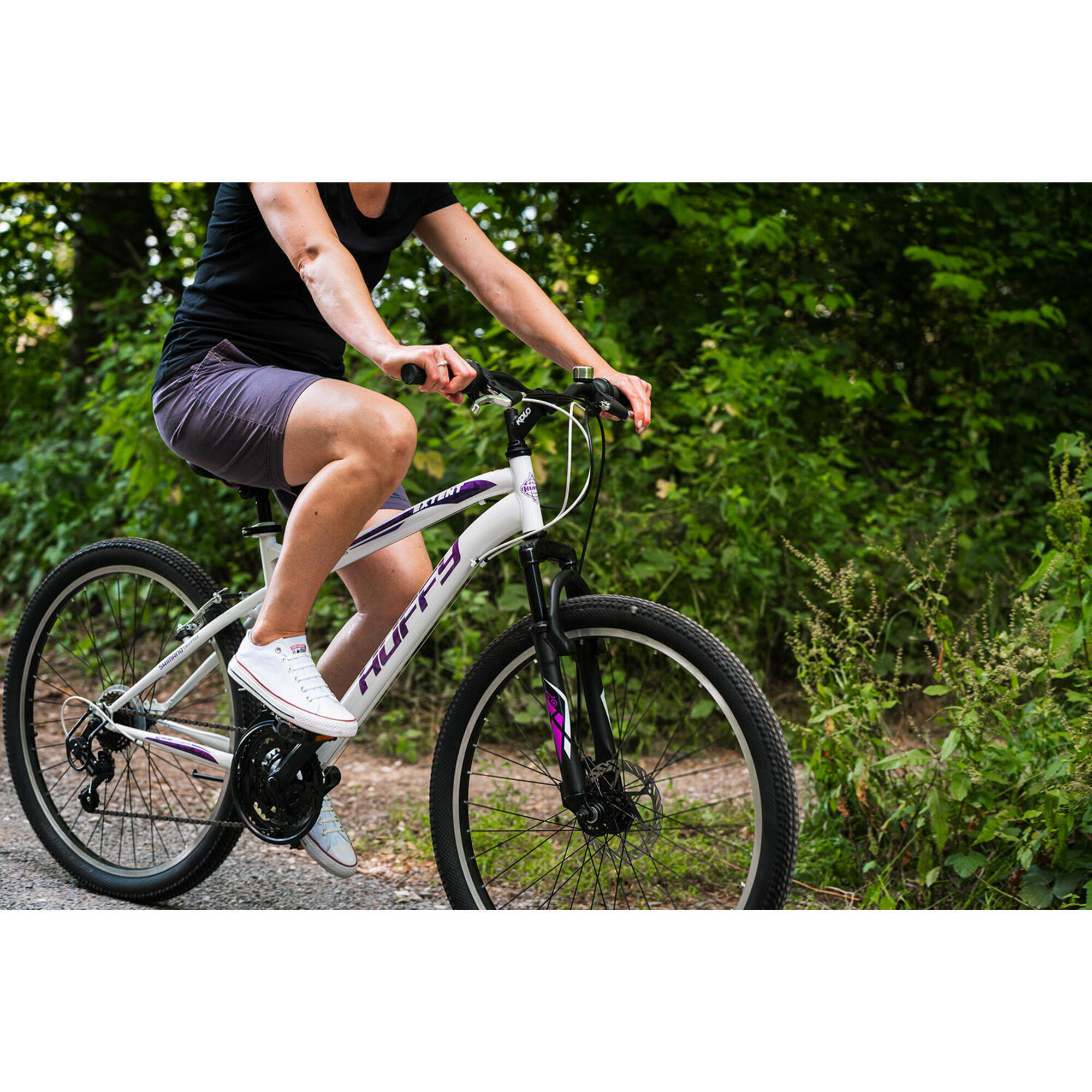 Huffy Extent 26 Inch Womens Hardtail Mountain Bike White and Purple 18 Speed 5/5