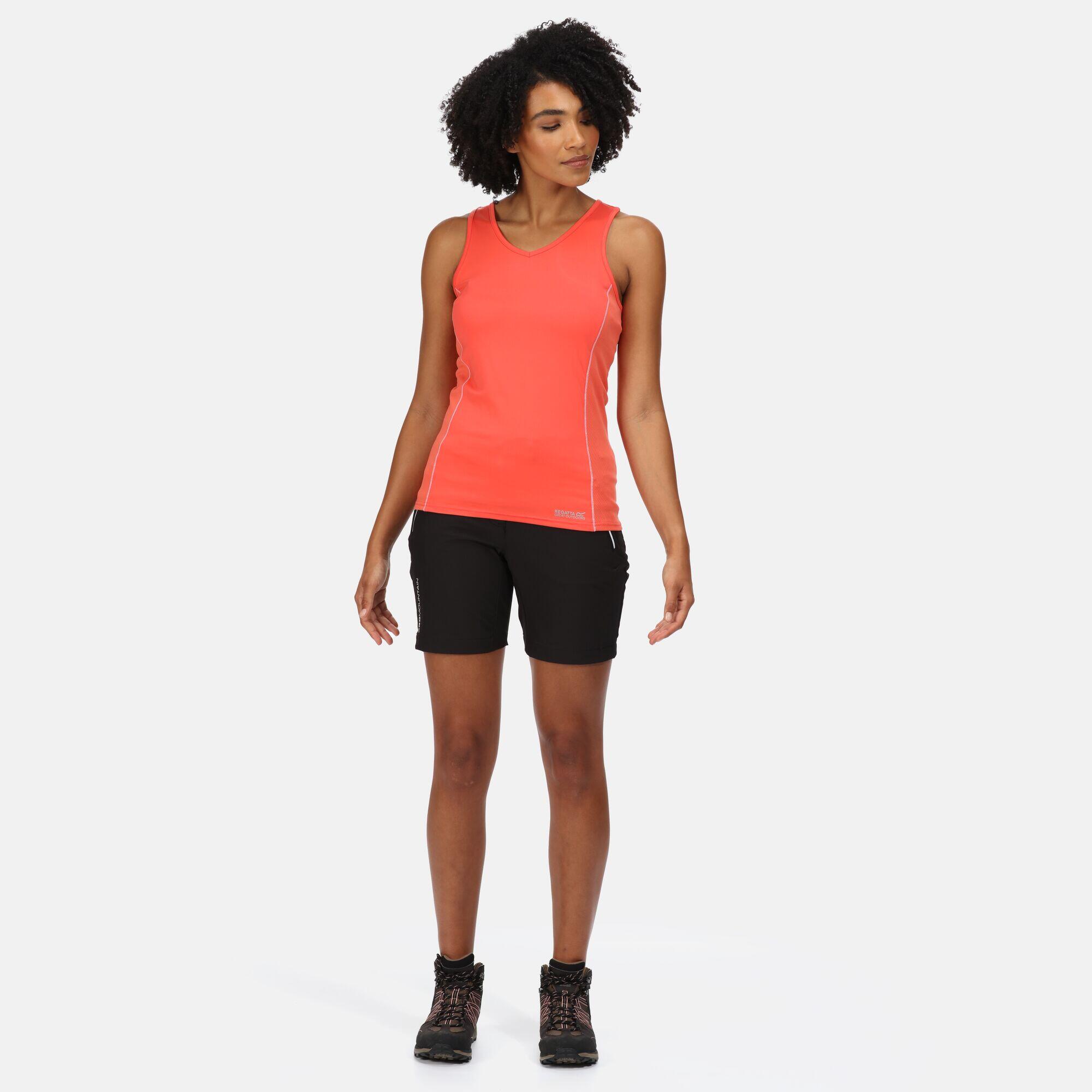 Varey Women's Fitness Gym Vest - Neon Peach 3/5