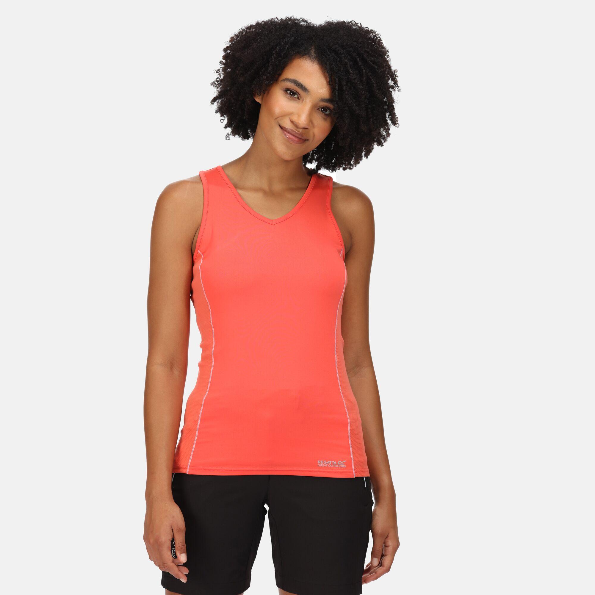 Varey Women's Fitness Gym Vest - Neon Peach 1/5