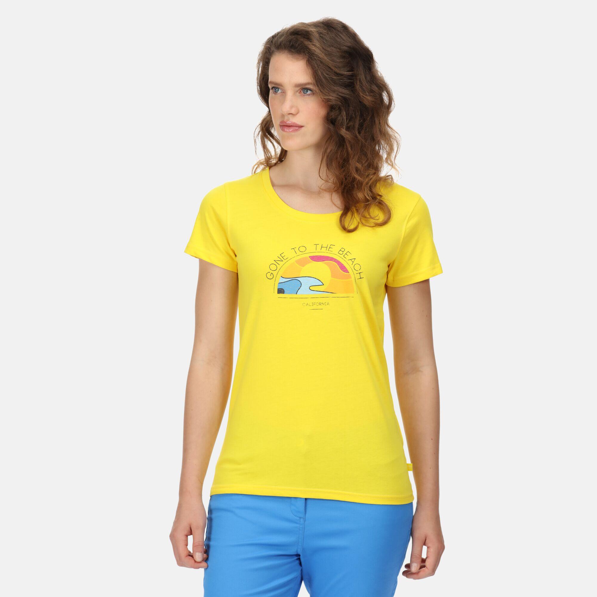 Filandra VI Women's Walking Short Sleeve T-Shirt - Yellow 1/5