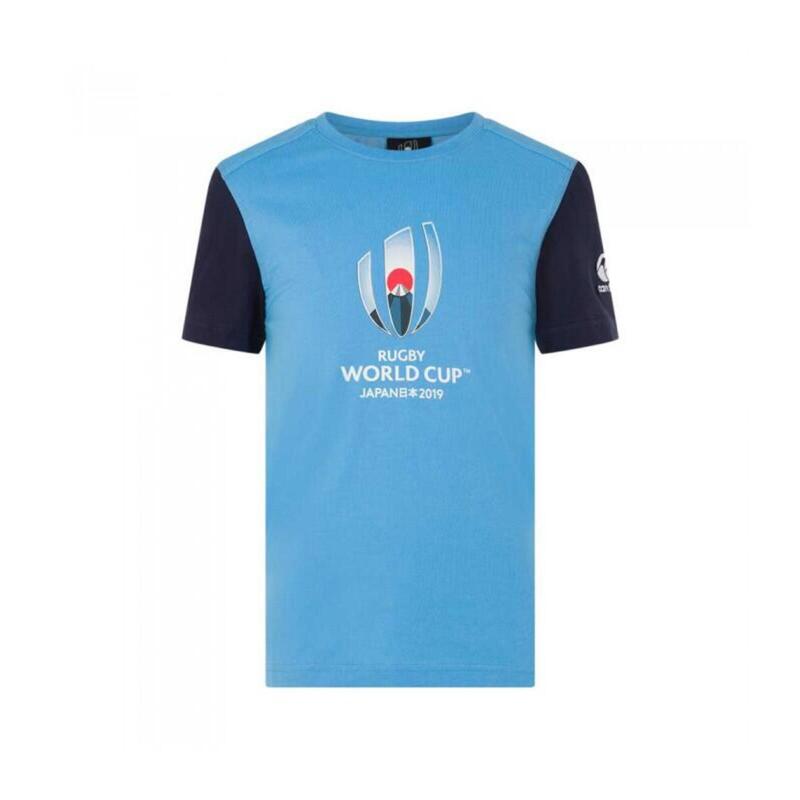 T-SHIRT RUGBY COUPE DU MONDE 2019 JAPON LOGO ENFANT BLEU - CANTERBURY