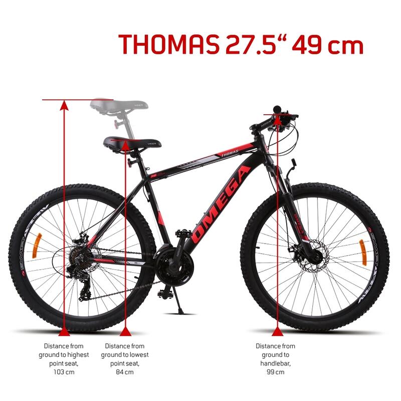 Bicicleta mountainbike Omega Thomas 27.5" 2022 , cadru 49cm, negru/rosu