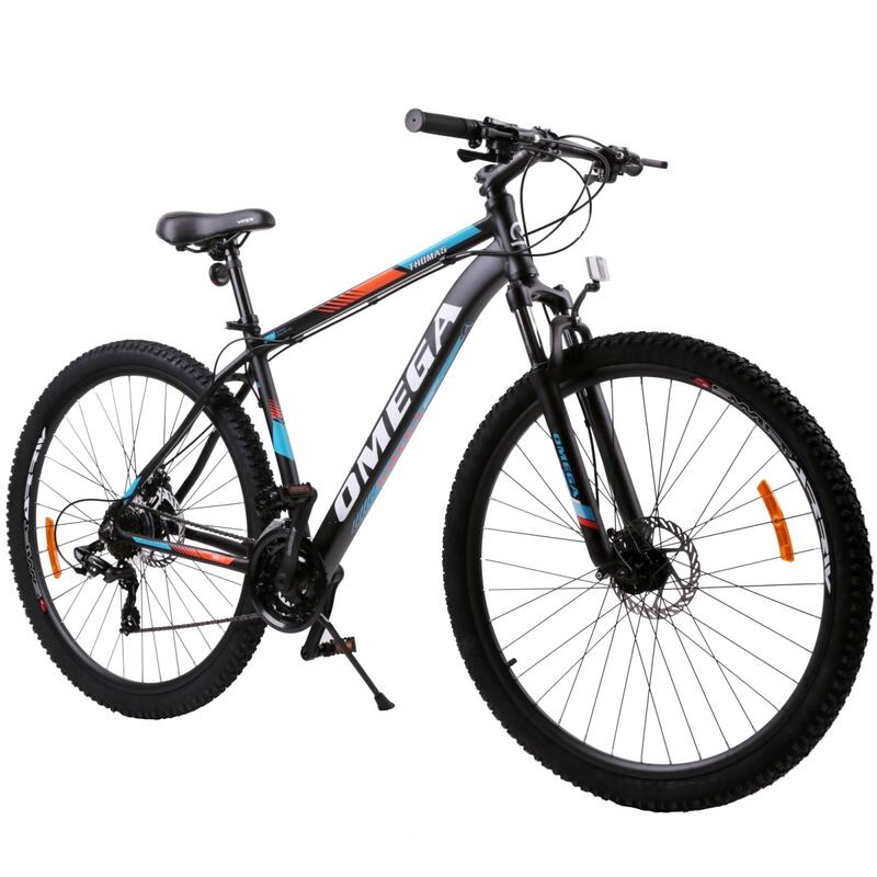 Mountain bike Omega Thomas 29" 2022, váz 49cm, fekete/narancs/fehér
