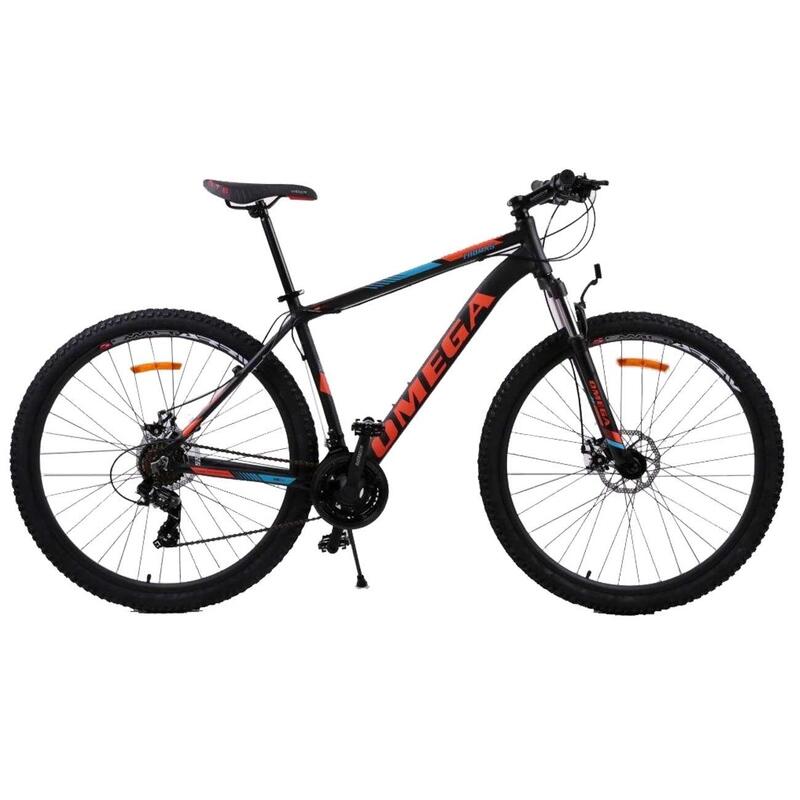 Bicicleta mountainbike Omega Thomas 29", cadru 49cm, negru/albastru/orange