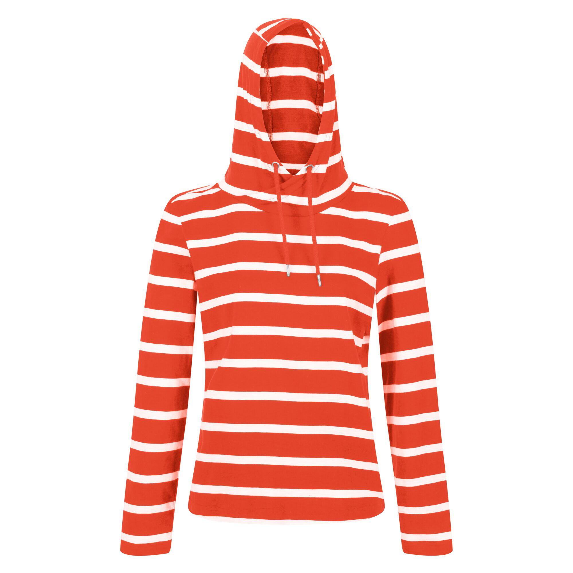 REGATTA Womens/Ladies Maelys Stripe Hoodie (Crayon/White)