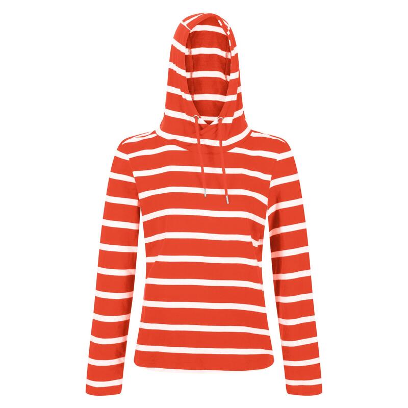 Sweat à capuche MAELYS Femme (Rouge / Blanc)