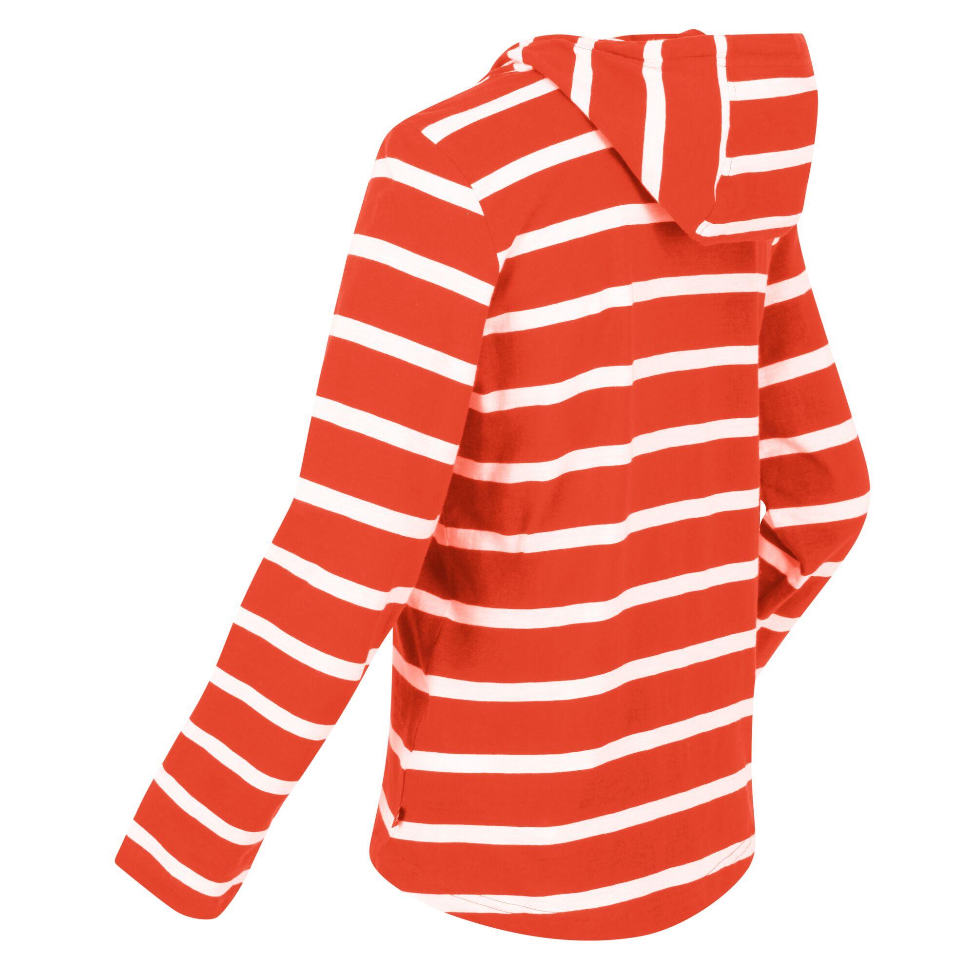 Womens/Ladies Maelys Stripe Hoodie (Crayon/White) 3/5