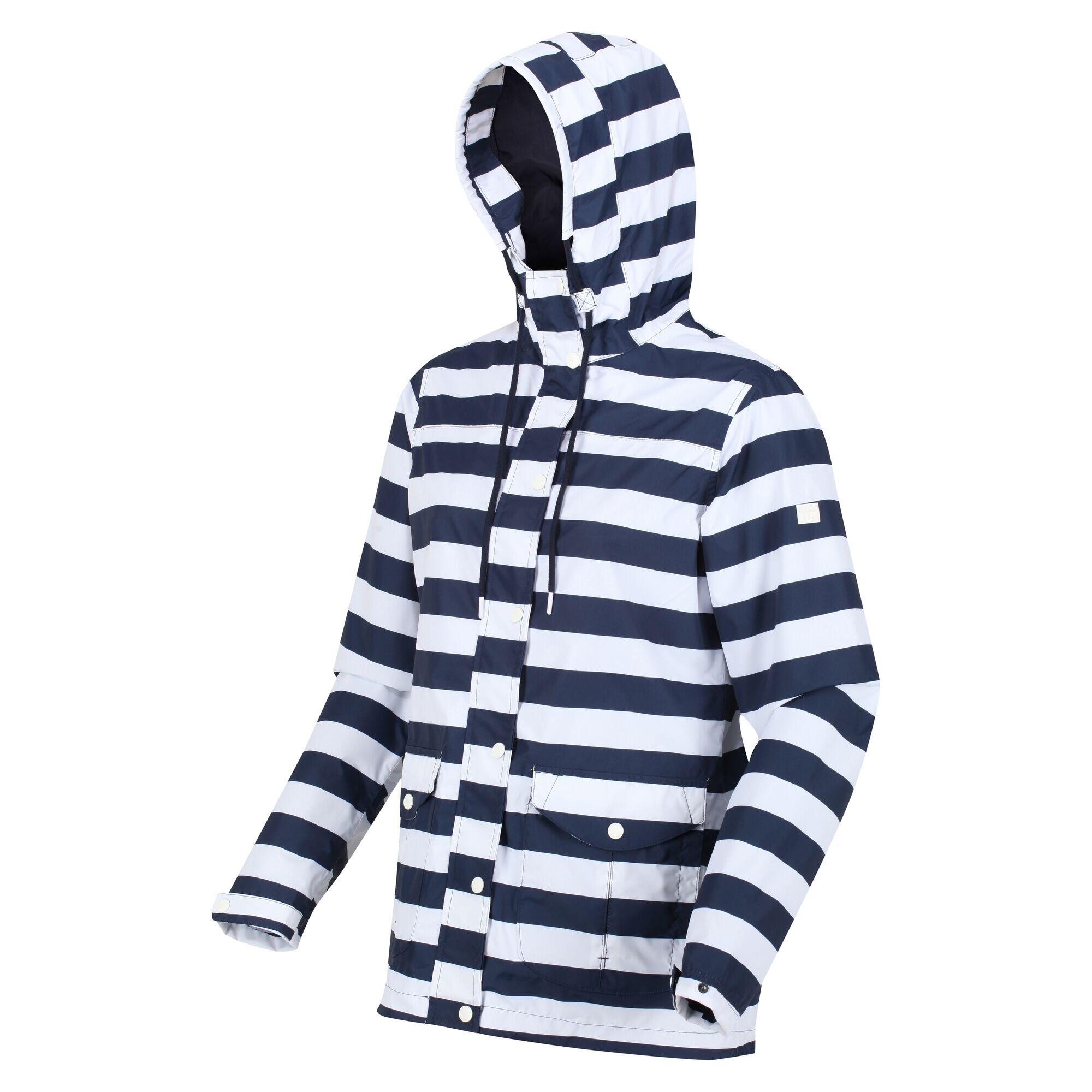 Bayarma Women's Walking Cotton Jacket - Navy Stripe 5/6