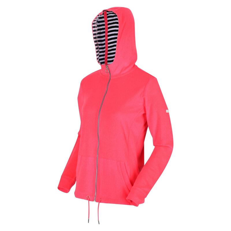 Sudadera con Cremallera Bayarma de Toalla para Mujer Rosa Neón