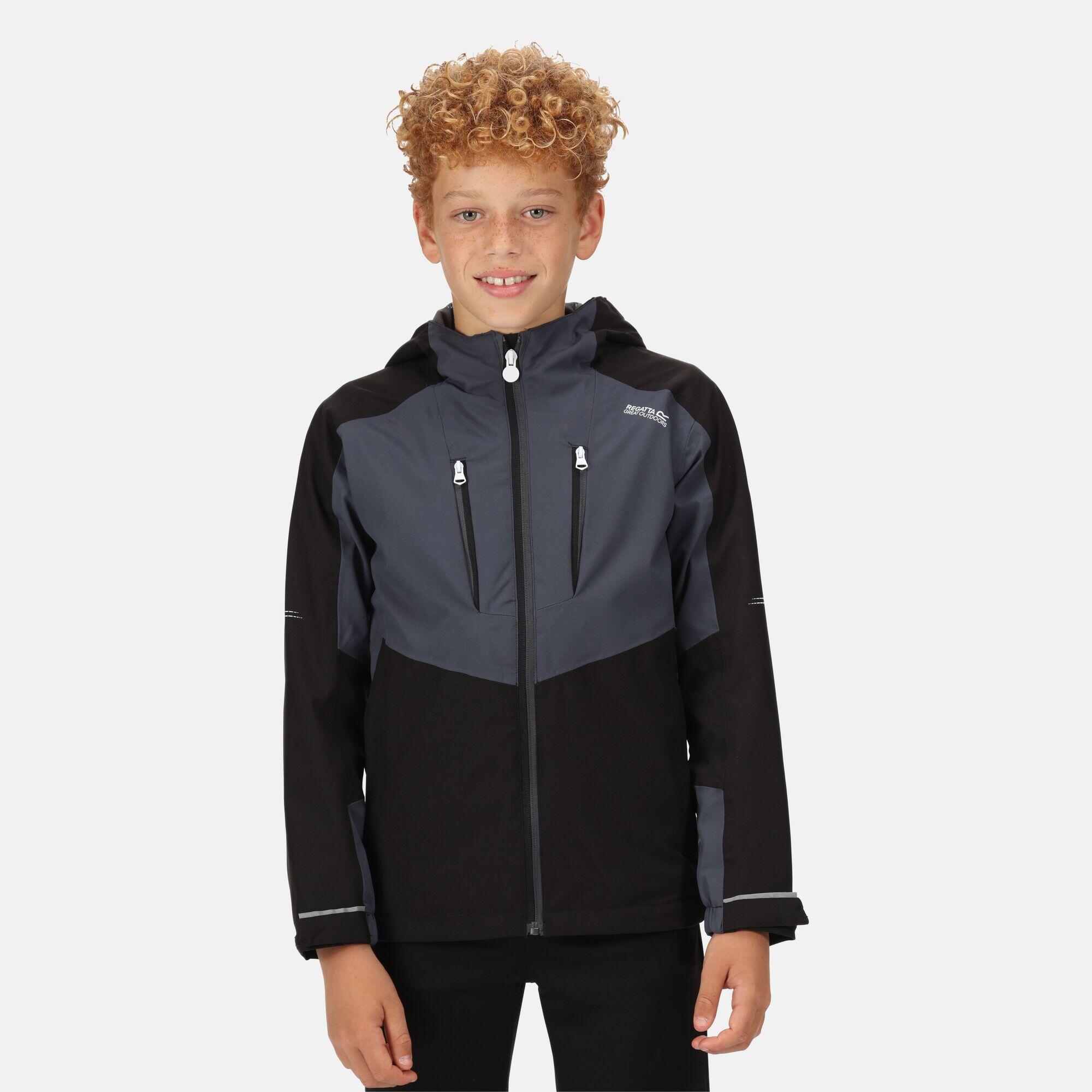 REGATTA Highton III Kids Hiking Jacket - Black / India Grey