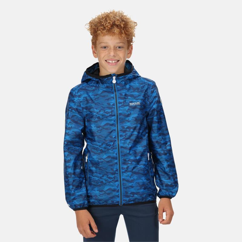 Printed Lever wandeljas voor kinderen - Donkerblauw