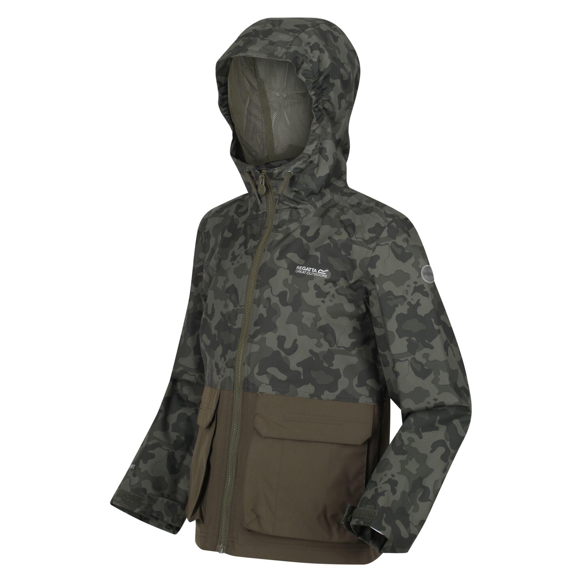 Childrens/Kids Hywell Camo Waterproof Jacket (Grape Leaf) 4/5