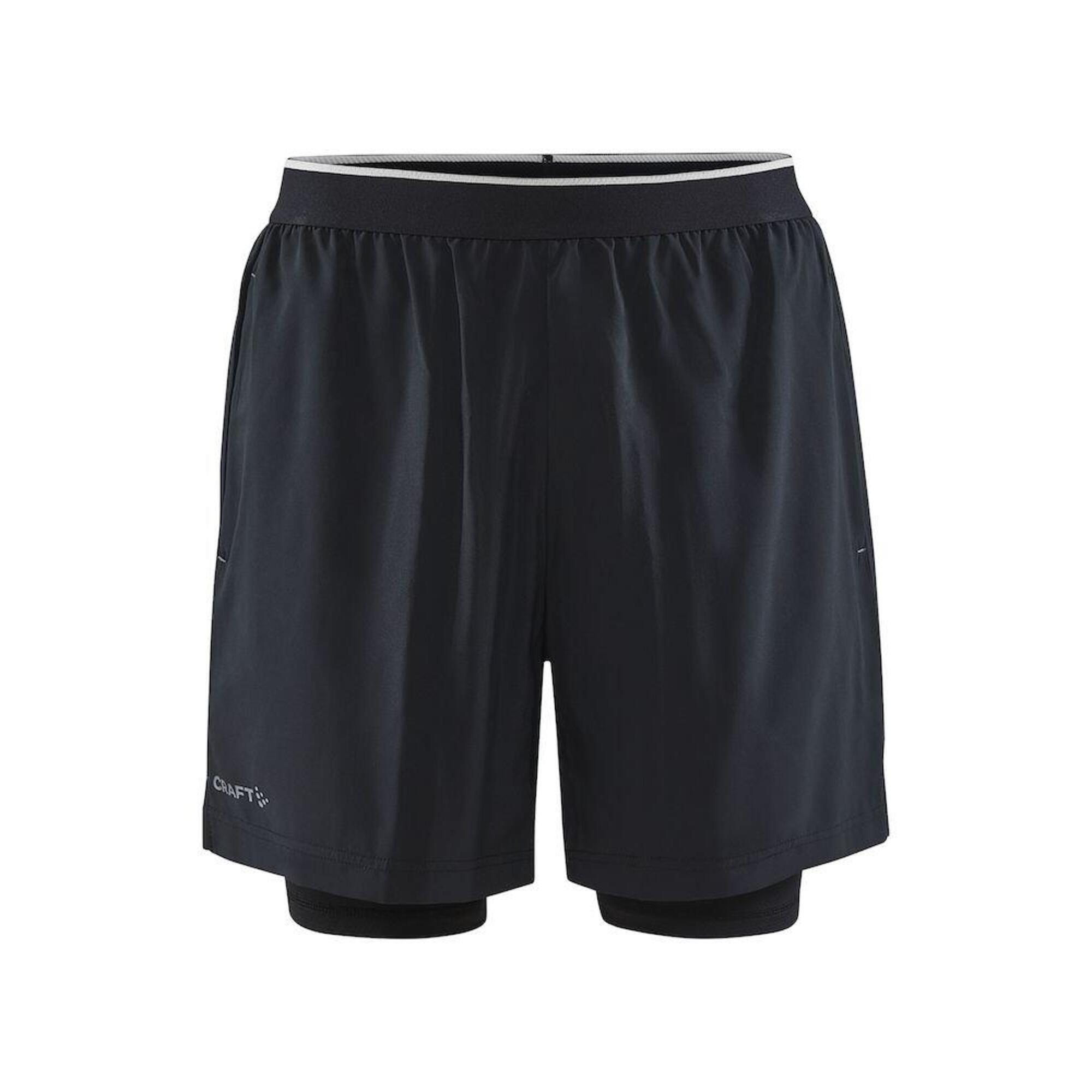 ADV CHARGE 2-IN-1 STRETCH SHORTS MEN BLACK 1/3